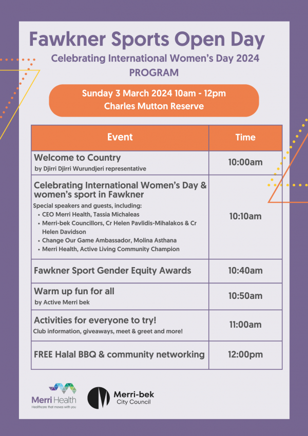 Fawkner Sports Open Day PROGRAM 3