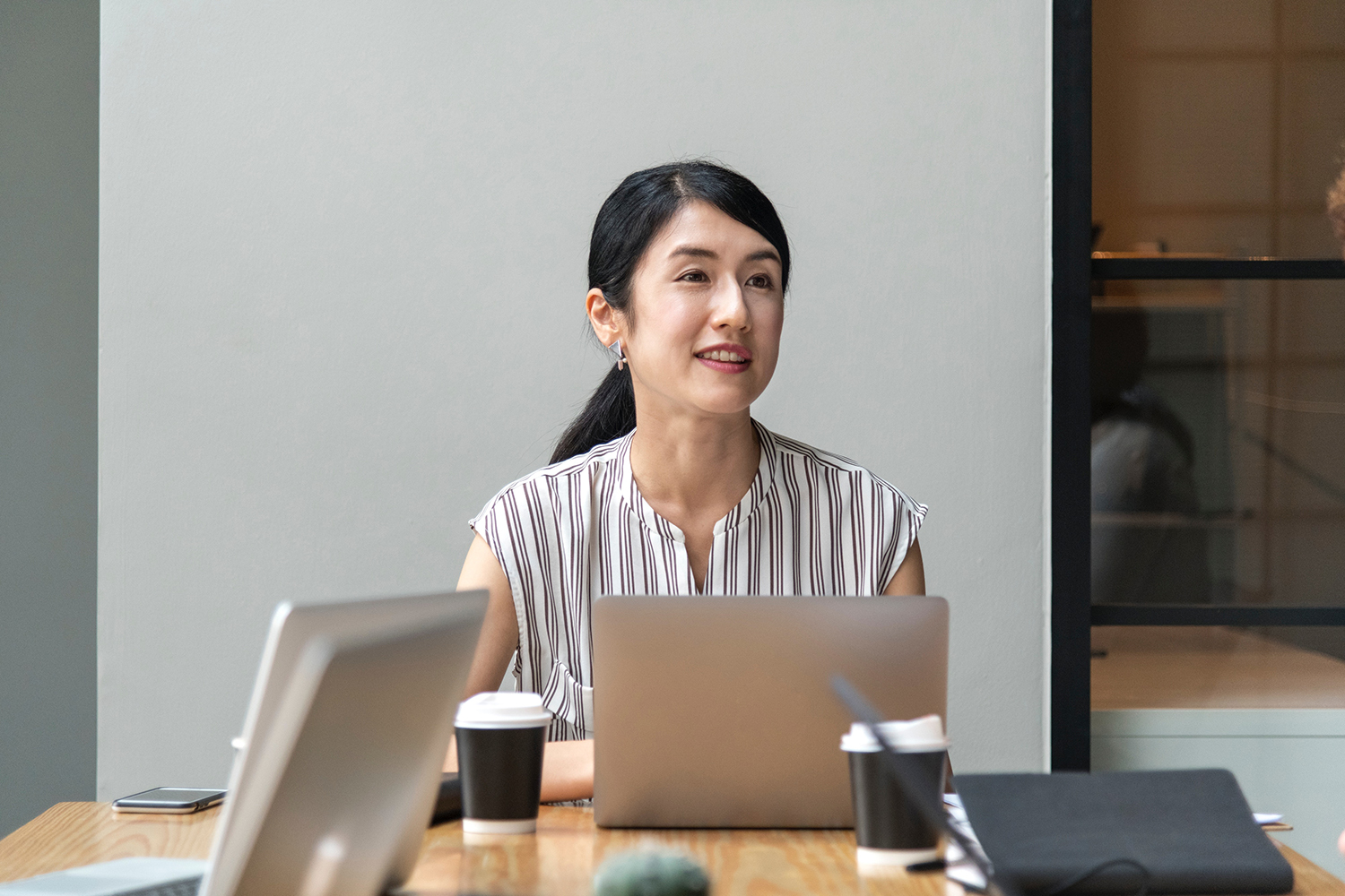 Asian woman working web