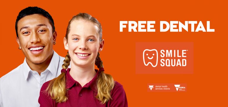 Smile Squad photos with logos 1 1280 x 600 orange background 768x360