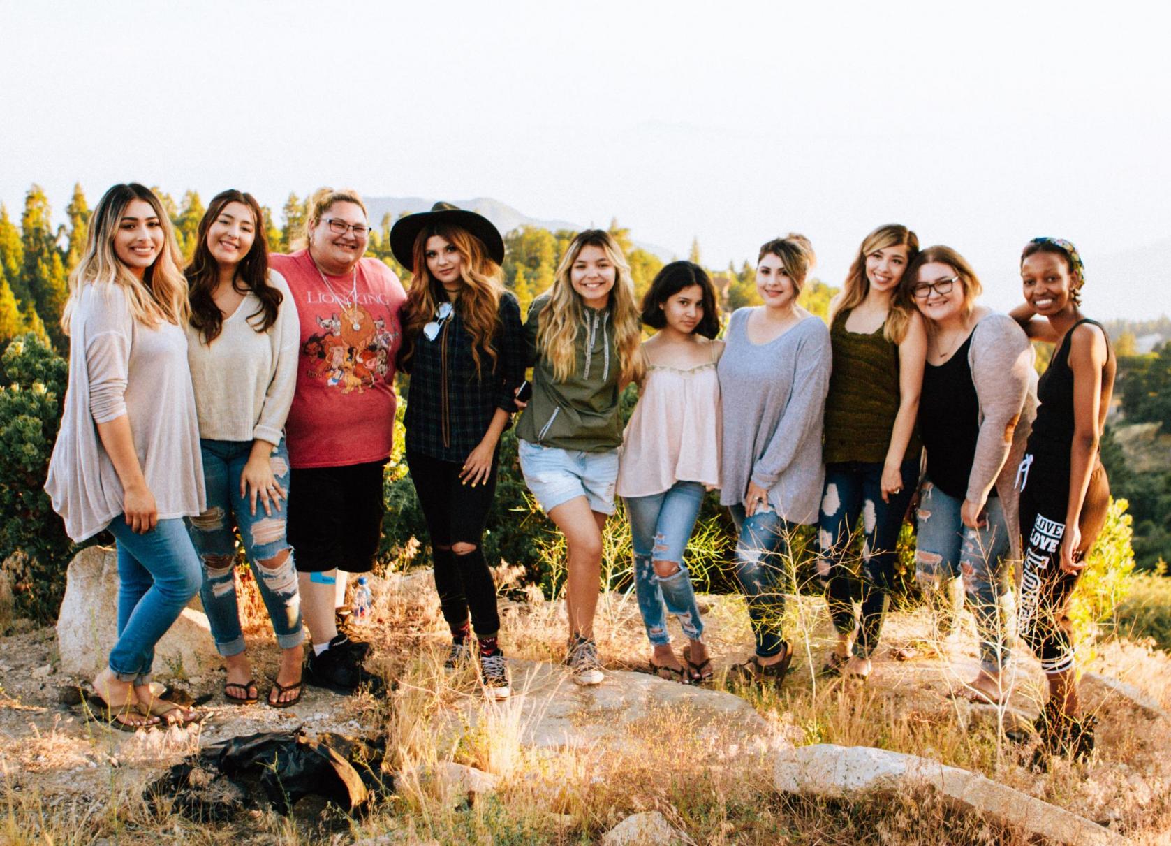 Young women smiling